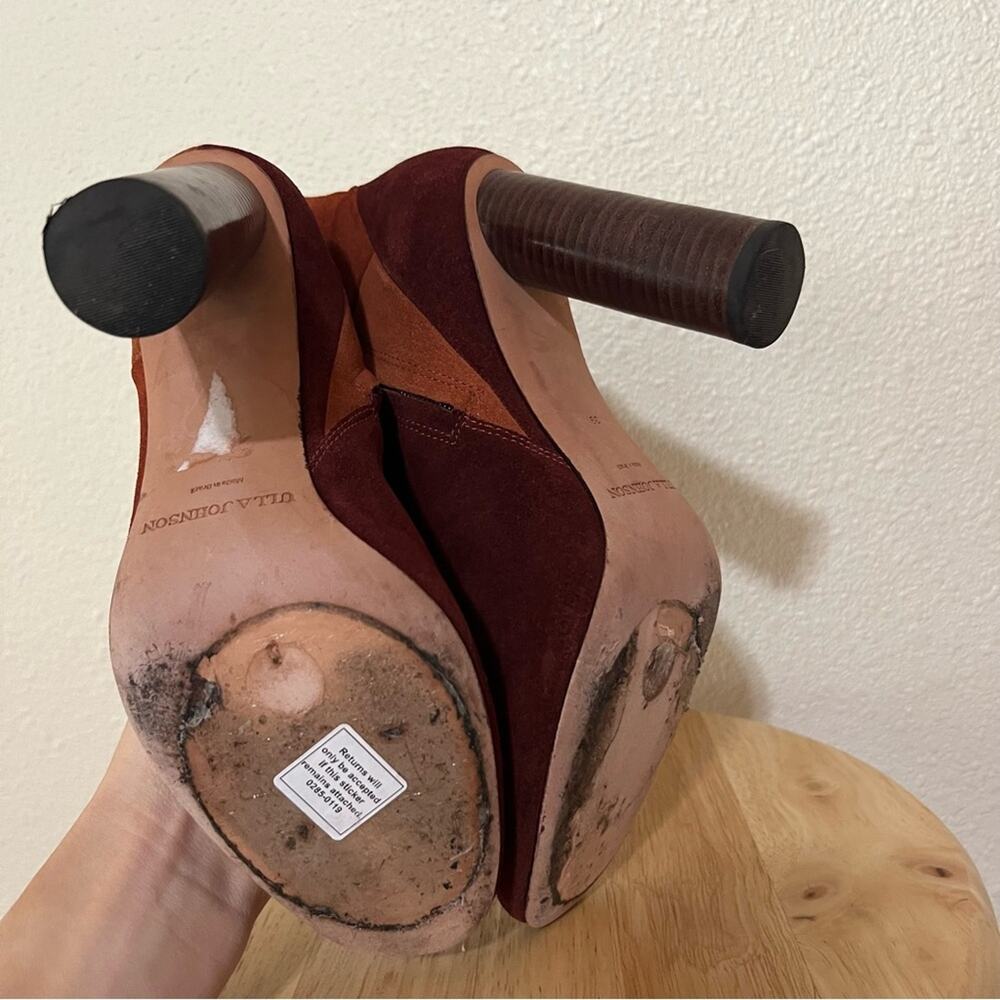 Ulla Johnson Carin Brown Patchwork Suede Leather … - image 8